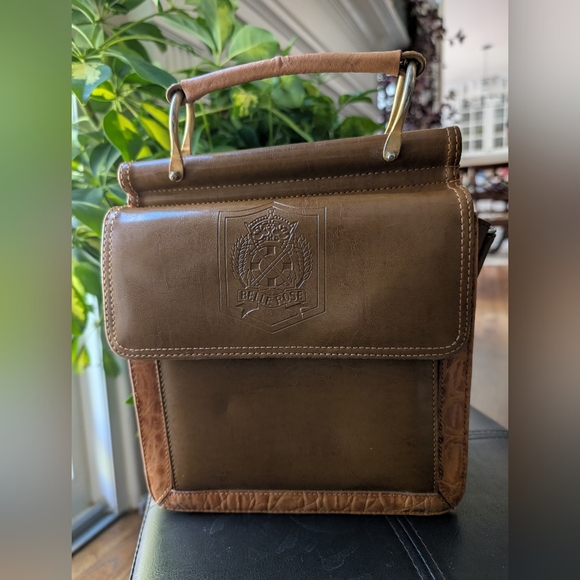 Belle Rose Handbags - Belle Rose Vintage Leather Crossbody Multi Pocket Organizer Handbag Purse